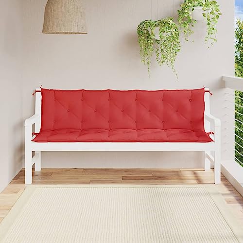 vidaXL Bench Cushion, Swing Replacement Seat Cushion, Water Repellent Outdoor Bench Cushion, Seat Pad for Patio Porch Garden, Red Oxford Fabric