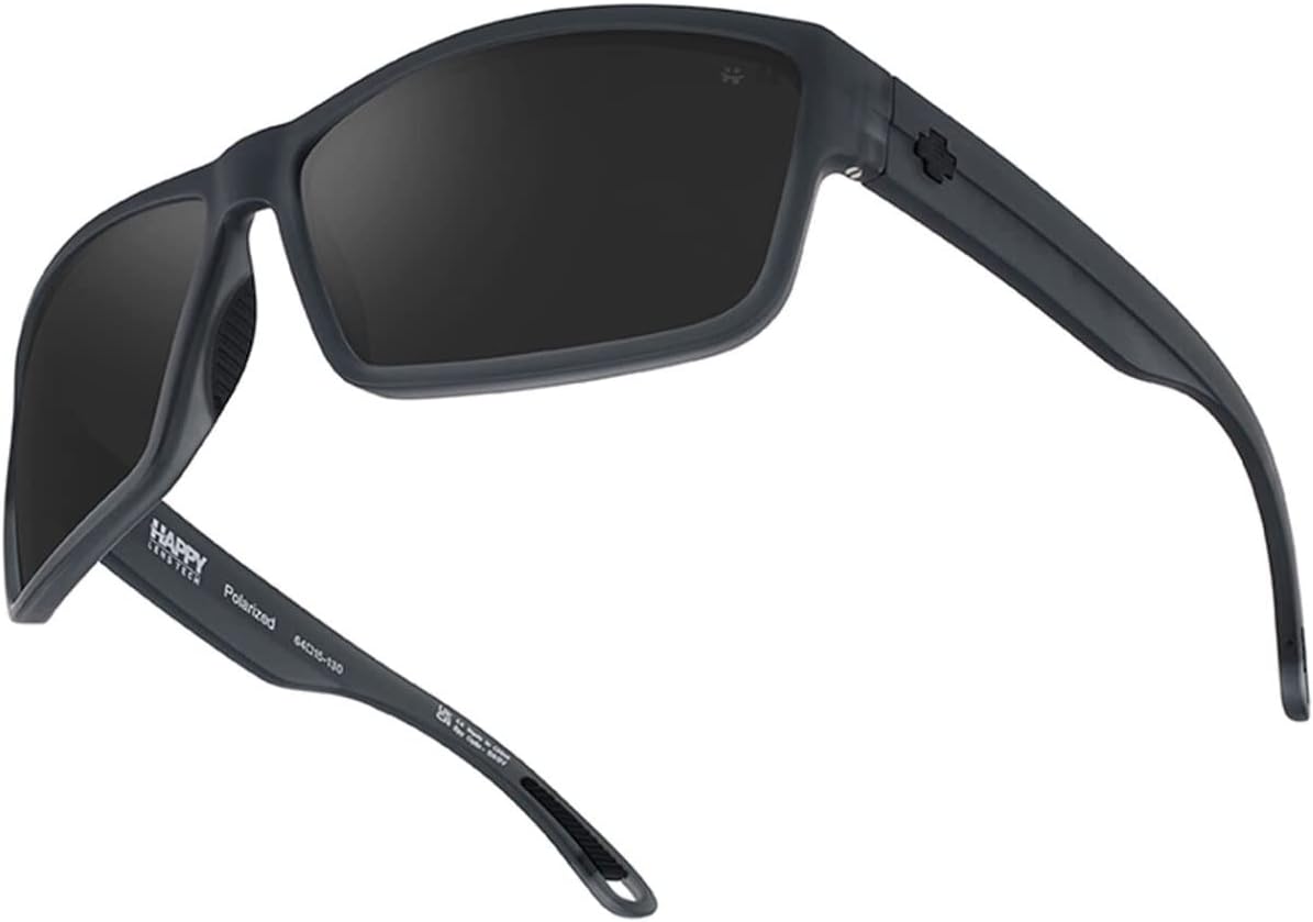 Spy Rocky Sunglasses Matte Translucent Gunmetal with Happy Gray Polarized Lens 64mm + Hard Case