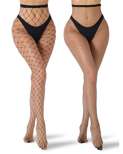 Fishnet Stockings for Women 2-Pack (Large/Small Mesh) | Carnival, Cosplay, & Sexy Stockings for Women3