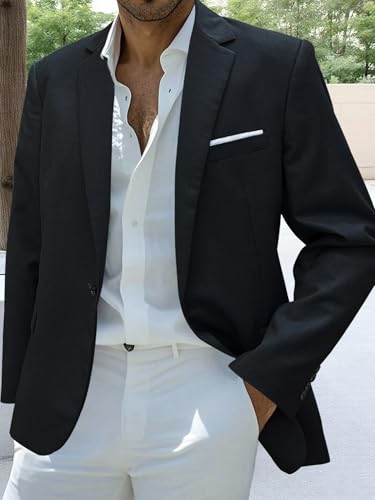 Men's Slim Fit Suit Jacket One Button ，Casual Lightweight Suit Daily Jacket Sport Coat2