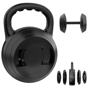 2-1 Adjustable Kettlebells Set, Kettle bell Weights Set (10lb-25lb), Adjustable Dumbbell for Women/Men Home Gym Workout Strength Training