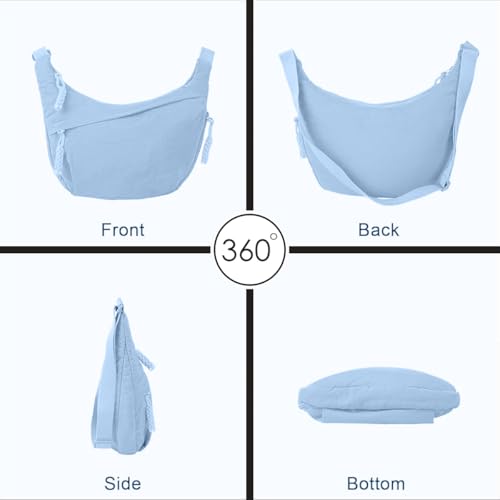 Image of Lyrovo Travel Crossbody Crescent Bags for Women Over Shoulder Purse with Zipper Half Moon Sling Bag & Waist Bag Unisex Chest Bag