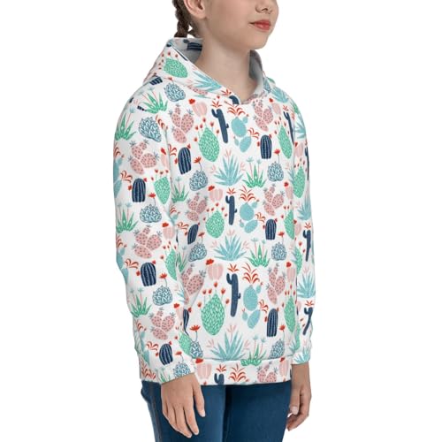 Cute Cactuses Kids Pullover Hoodies Boys Sweatshirts Girls Athletic Clothes with Pocket3
