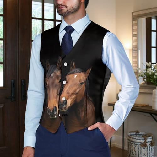 Men's Casual Suit Vest Lightweight Business Formal Dress Suit V-Neck Waistcoat Vest for Party Wedding Tuxedo Suit3