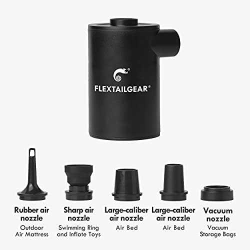 FLEXTAILGEAR MAX PUMP 2020 Portable Air Pump with 3600mAH Battery USB Rechargeable Air Pump-Quick Inflate Deflate for Air Mattress, Pool Toys, etc