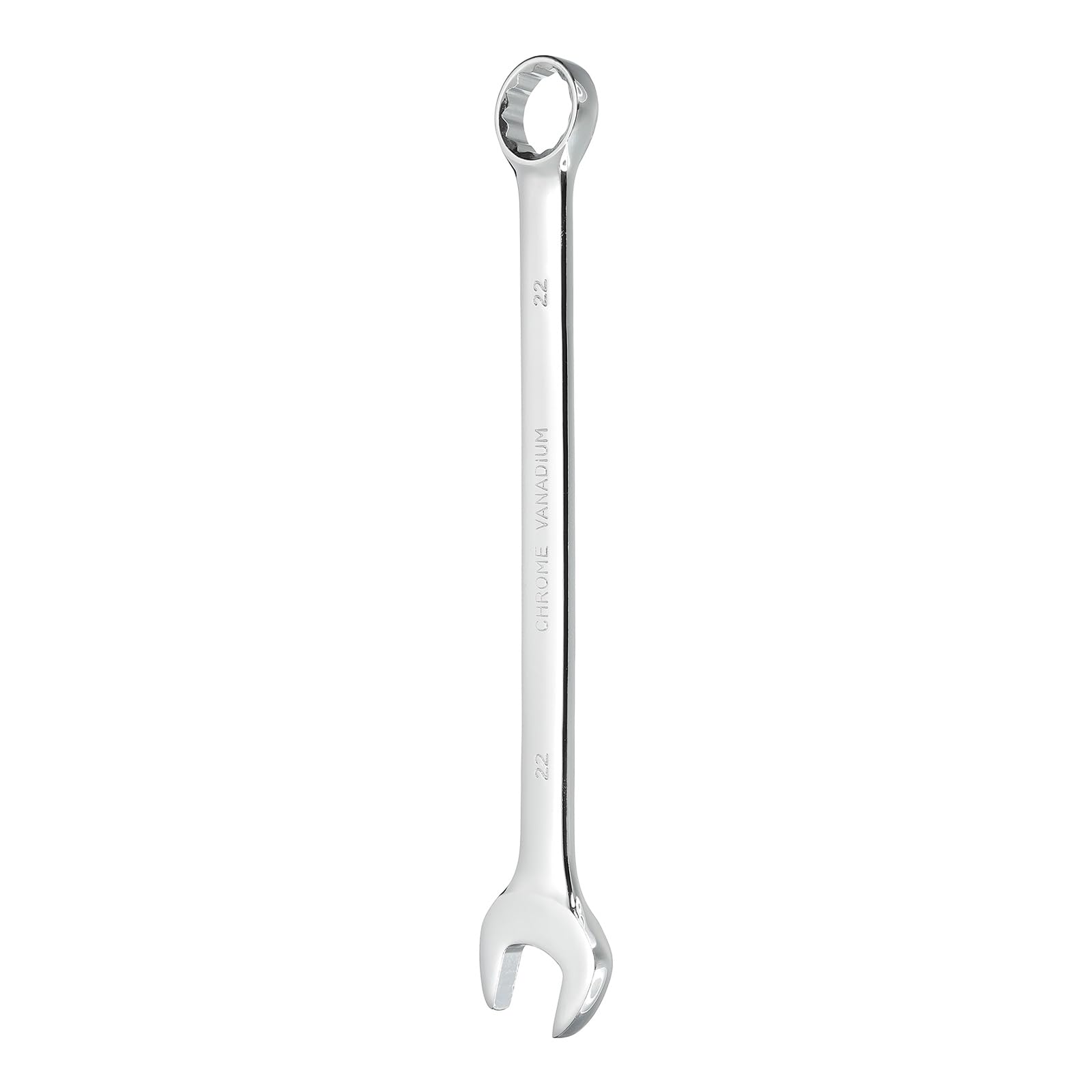 sourcing map Combination Wrench 22mm Metric 12-Point Box and Open End CR-V Steel Double Ended Spanner Tool for Automotive Pipe Furniture Machinery DIY Repair, Silver White