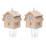 Carpenter Bee Trap for Outside - Best Bee Trap - Barn Style Nature Hanging Wood Carpenter Bee Traps Outdoor - Insect Traps with Removable Vault(2 Pack)