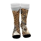 VAFZASC Women's Socks Non Slip Fashion Mid Calf Dress Socks Compatible with Leopard Cheetah Art, Outdoor Cycling Decor for All Seasons