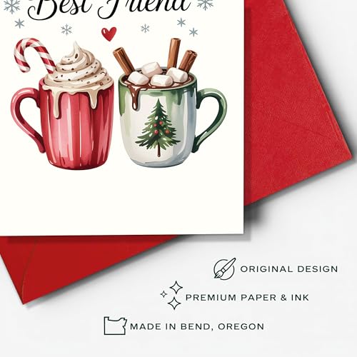 Carte de Noël originale grand format 20,3x13,5 cm avec enveloppe - 7