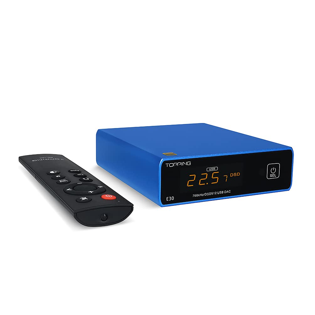TOPPING E30 Hi-Res DAC AK4493 32Bit/768kHz DSD512 HiFi XMOS XU208 Stereo Digital Audio Decoder (Blue