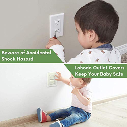 Outlet Covers Baby Proofing Socket Protectors Child Safety Plug Caps Difficult For Toddler To Remove Electric Shock Guard For Us 3-Prong White 40 Pack #TOP1