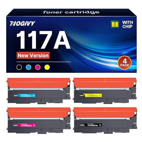 NOGIVY 117A Toner mit Chip Kompatibel für HP 117A Toner Set für Toner HP Color Laser MFP 179fwg...