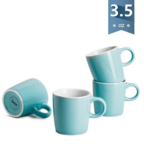 Sweese 409.102 Porcelain Espresso Cups - 3.5 Ounce - Set of 4, Turquoise