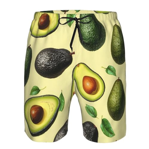 Many Avocado Images Print Stylish Men Beach Shorts Lightweight Cozy Swim Trunks Summer Casual Outings Holiday4