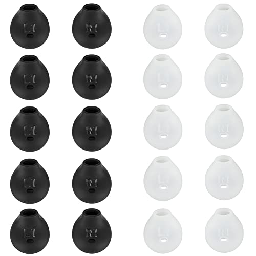 10 Pairs Silicone Earbud Covers - Tips and Pads Replacement Compatible With Samsung Galaxy Note 5/Note 7/S7/S6/S6 Edge/Level U Bluetooth Wireless Earbuds (Black & White)