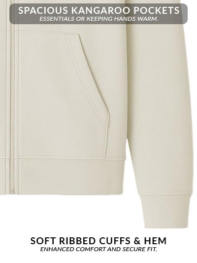 Image of ADRO Men's Regular Fit Zip-Up Hoodie for man | 320 GSM Cotton Poly Fleece Zipper Sweatshirt with Soft Fabric & Printed Hoodies