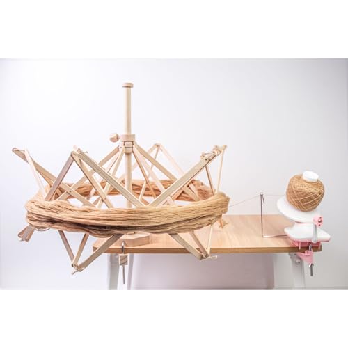 Bobinador de madera artesanal para ganchillo y soporte premium de tejer 7