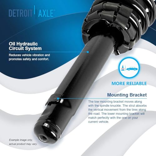 Image of Detroit Axle - 2.5L Front 10pc Suspension Kit for 2010-2012 Ford Fusion, 2010-2011 Mercury Milan, Steering Knuckles & Wheel Bearing Hubs Struts w /Coil Spring Rear Shock Absorbers Sway Bars Replacement