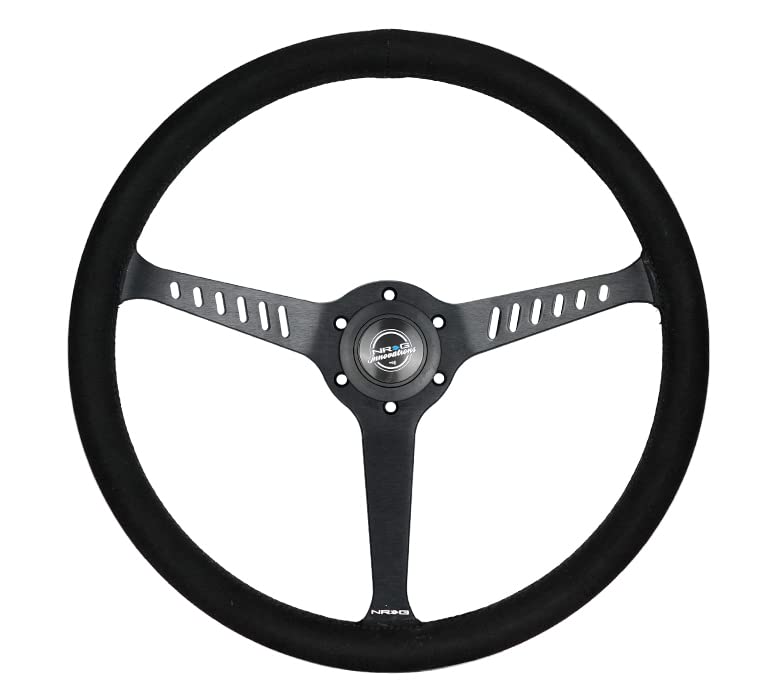 NRG Innovations NRG-RST-380-STL-SA Reinforced Classic Stealth Wheel, 380mm, 3 Spoke Center with Diagnal Slits, 1