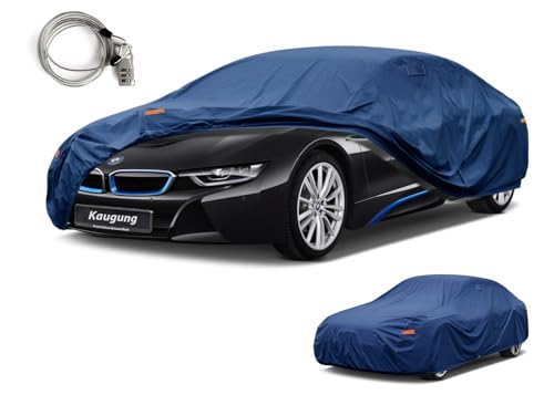 Image of Kaugung Heavy Duty Car Cover Custom Fit BMW i8 (I12) (2014-2020), Waterproof All Weather Resistant Outdoor Sun Rain Dust Snow Protection with Anti-Theft Lock. (USA Warehouse, Within 3-7 Days)