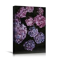 Canvas Wall Art Purple Petals Colorful Farmhouse/Country Floral Multicolor Patterns Photography - 12x18 inches