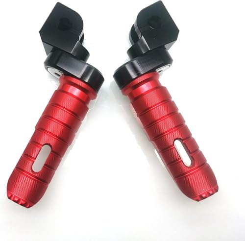 Image of MZS Motorcycle Foot Pegs Compatible with FZ07 FZ09 FZ10 FZ1 FZ6 FZ6R FZ8 MT03 MT07 MT09 MT10 YZF R3 R25 SCR950 Tracer XSR700 XSR900, Double Adjustable Front Rider Footpeg Footrest Pedal CNC Red