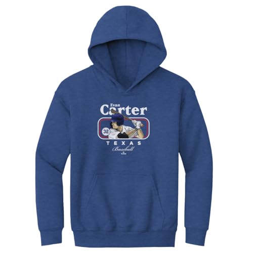 500 LEVEL Evan Carter Kids Hoodie - Evan Carter Texas Rangers Cover