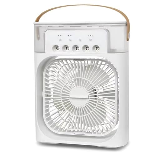 Condizionatore d'Aria Portatile 5-in-1 – Raffreddamento, Umidificazione, Aromaterapia, Luce Notturna, Ventilazione; Serbatoio 600 ml, Testa Rotante 180°, 26×21 cm, USB | FRIOZA