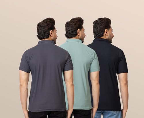 Image of OSCILLATE Summer Casual Wear Polycotton Polo Tshirt || Collared Neck Half Sleeve Solid T-Shirt for Men