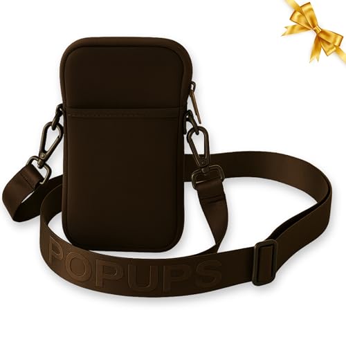 POPUPS Neoprene Crossbody Phone Bag for Women – Slim Zippered Pouch with Slip Pocket and Adjustable Strap (4