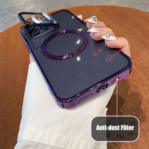 Étui magnétique transparent haut de gamme pour iPhone 14 Pro Max Argent - 3