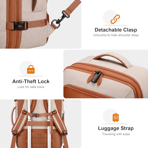 Mochila de viaje Bagsure 42L con puerto USB y compartimentos miniatura 6