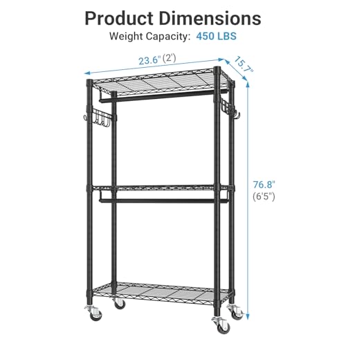 Image of VIPEK R2 Mini Rolling Clothes Rack Portable Closet for Hanging Clothes