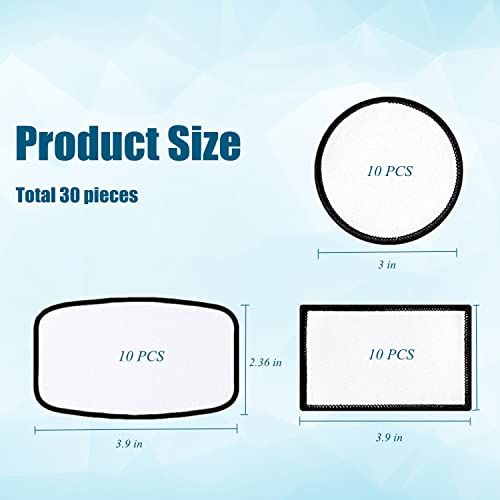 30 Pieces Blank Sublimation Patches 3 Shapes Fabric Iron-On Patch Repair Patches Decorative Patches For Diy Crafts, Hats Clothes Uniforms Shoes Bags Backpacks #TOP1
