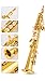Aisiweier Soprano Saxophone SAX Bb Brass Lacquered Gold Body and Keys Woodwind instruments (gold)