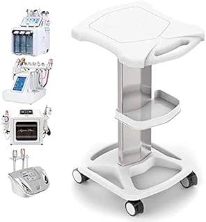 Salon Trolley Cart - Aluminum Mobile Trolley Stand Medical Rolling Carts for Ultrasonic Cavitation RF Machine Manicure Spa Shelf (White)