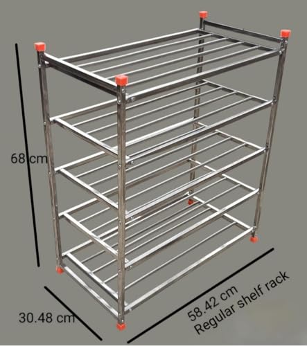 Image of Stainless Steel Shoe Rack Multilayer /Book Shelves /Multipurpose Rack (5 Shelf /Layer ss Rack)
