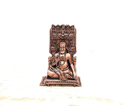Image of Copper Idols, 7cm, Copper Handmade Ragavendra 124grams, Patina Antique Finish, Pack of 1 Piece