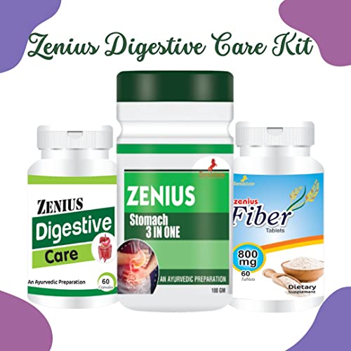 Image of Digestive Care Capsule | Digestive Capsule Herbal | Ayurvedic Digestive Medicine | Digestive Care Tablete, 60 Veg Capsules | 60 Fiber Tablets | 100g Stomach 3in Powder | Pack Of (1)