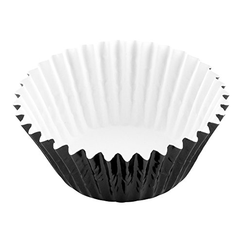 Foil Coated Paper Baking Cups - Paper Baking Cups - Mini Baking Cups 1.2 Inch, 0.4 Ounce - Metallic Black - 200ct Box - Restaurantware - Image 2