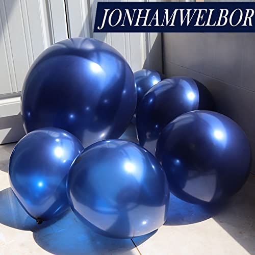 Image of Jonhamwelbor Navy Blue Latex Party Balloons, Dark Blue (100pcs 12inch) Night Blue Balloons for Wedding Graduation Birthday Party Decorations