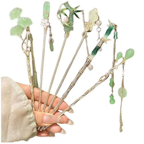 簪 かんざし ヘアスティック タッセル 竹 おしゃれ ヘアアクセサリー 女性 髪飾り 和装 小物 6本セットのサムネイル
