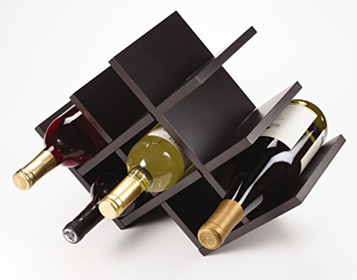 Kamenstein Butterfly Countertop Free-Standing Wooden Wine Rack, Dark Brown, 8-Bottle - - Image 4