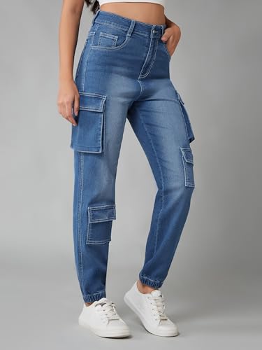 Image of Dolce Crudo Women's Skinny High Rise Bleached Cropped Stretchable Denim Jeans