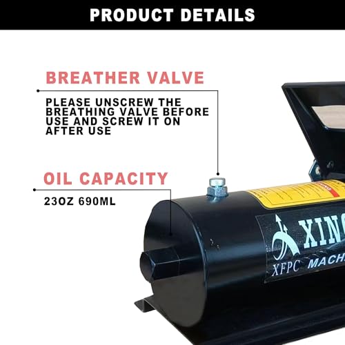 Image of Air Hydraulic Pump 10,000 PSI, 1.7L Reservoir, NPT 3 /8 inch Oil Outlet, NPT 1 /4 inch Inlet, Hydraulic Pump Air Hydraulic Foot Pump, with Air Line Lubricator, Black New