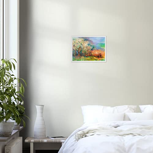 Cadre paysage aquarelle blanc 30x40 cm pour salon cocooning