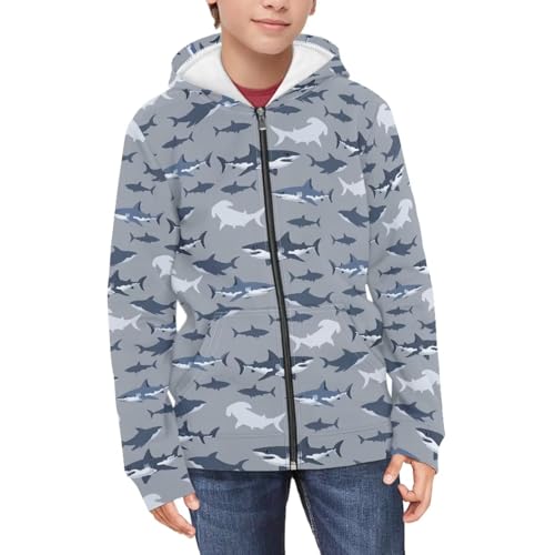 Boys Zip Up Hoodie Casual Long Sleeve Kids Clothes with Pocket Little Boys Sweatshirts Size 6-16