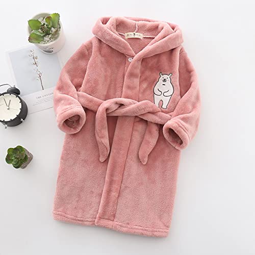 Toddler Boys Girls Bear Hooded Ro𝐛e Warm Fleece Towel Ro𝐛e Bathro𝐛e Soft Sle𝐞pwear Winter Flannel Paj𝐚mas2