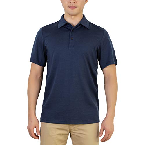 SHEEP RUN 100% Merino Wool Men's Lightweight Wicking Breathable Short Sleeve Polo Shirt