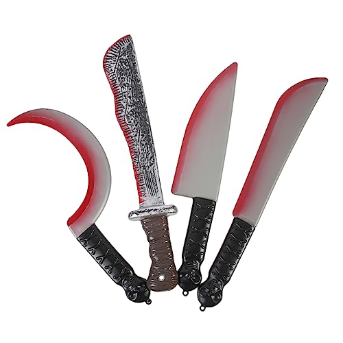 BESTonZON 4 Pièces Accessoires de de Sang Jouet dhalloween Faux saignement réaliste Halloween Decoration décoration Halloween décorations d'halloween Décorer Faux Couteaux Plastique